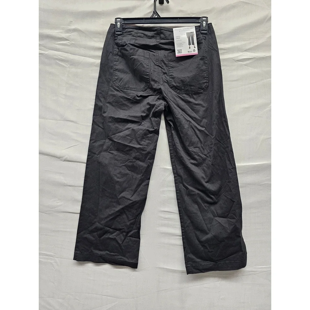 Social Standard by Sanctuary Womens Crop Pants Black Cotton Blend Casual Size 6